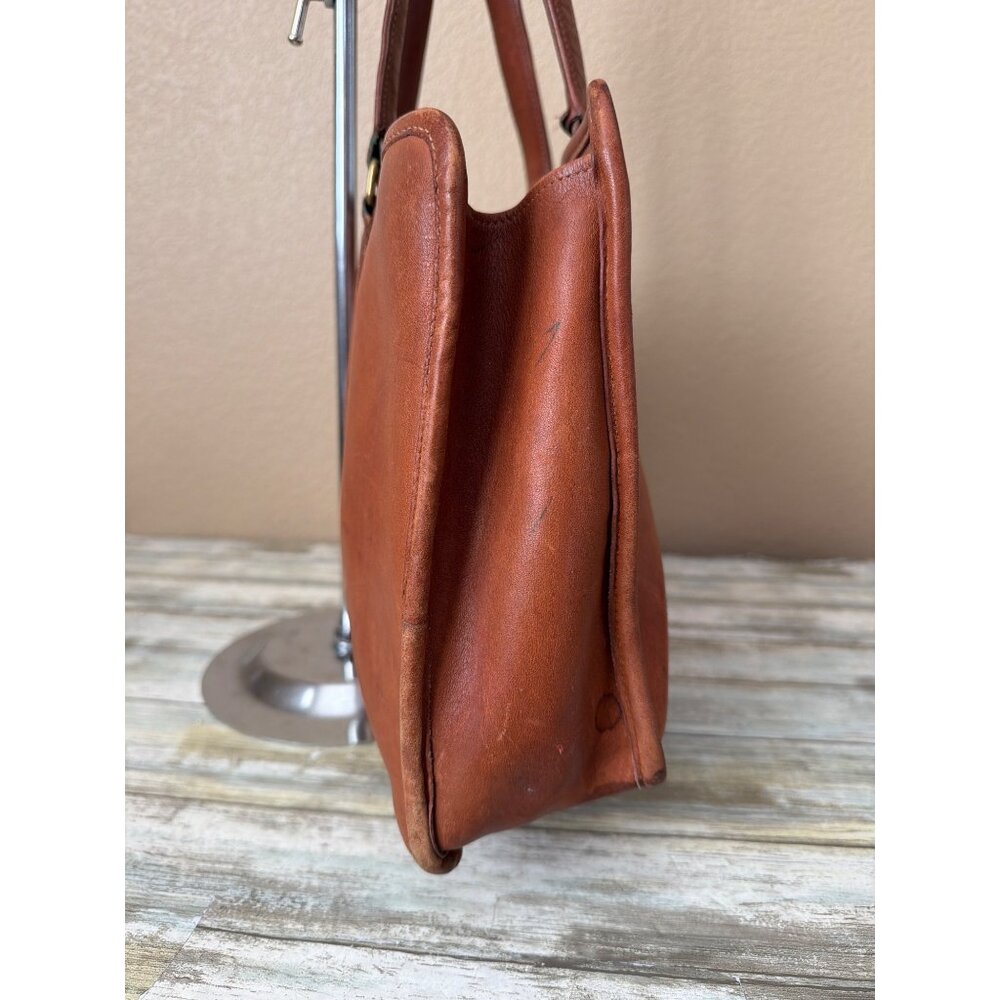 1970s 80s Coach 399-0645 Glove Tanned British Tan Marketing Tote Bag NYC w/FLAWS - Picture 5 of 15